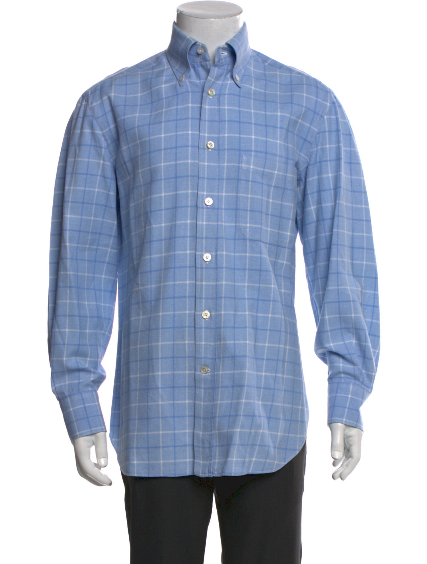 Kiton Plaid Print Long Sleeve Shirt