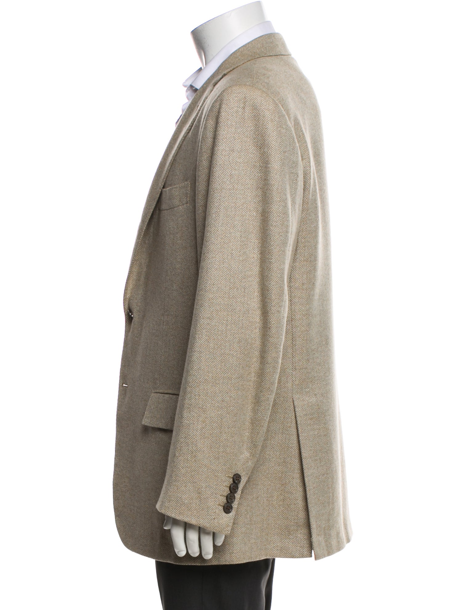 Kiton Cashmere Striped Peacoat