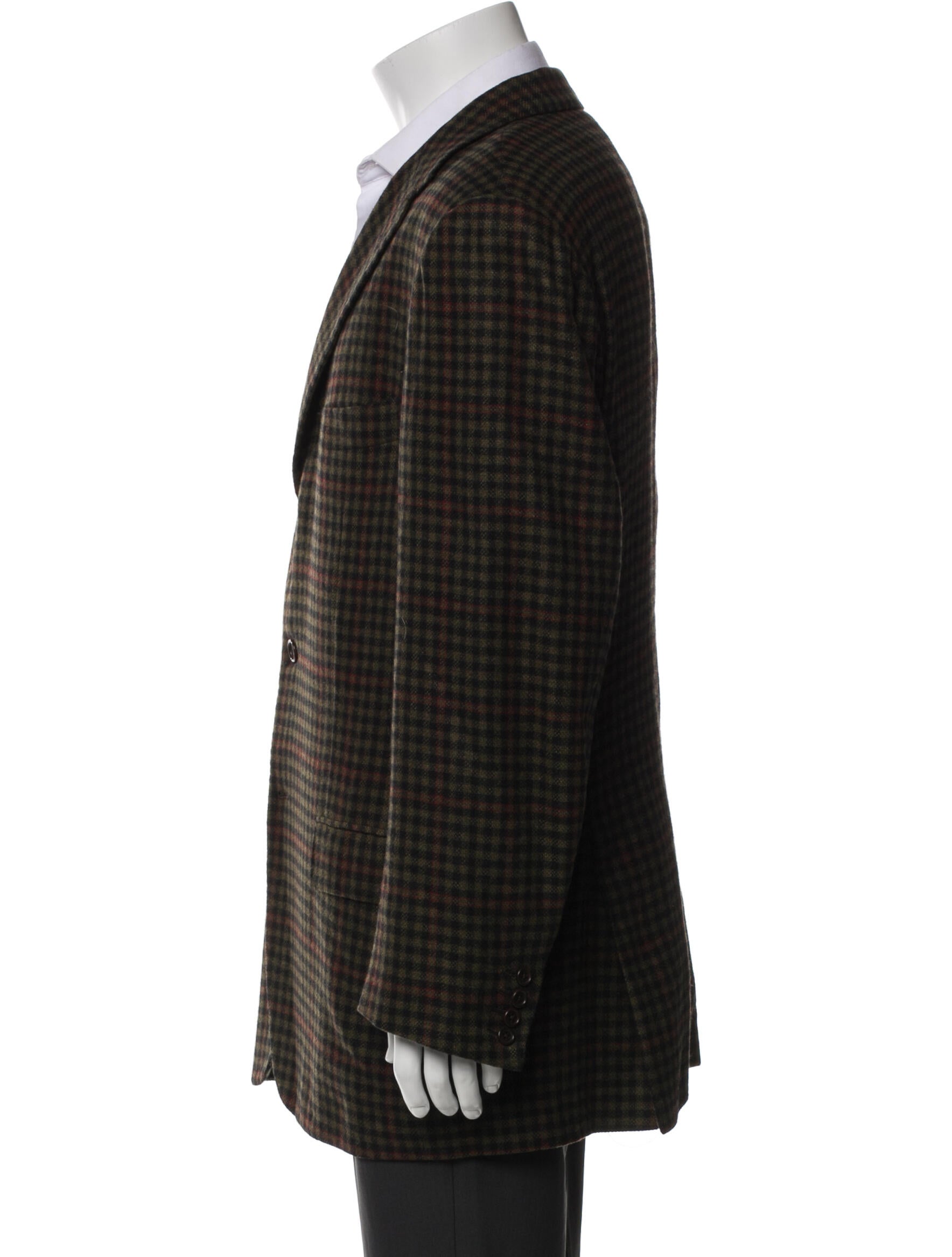 Kiton Cashmere Plaid Print Blazer