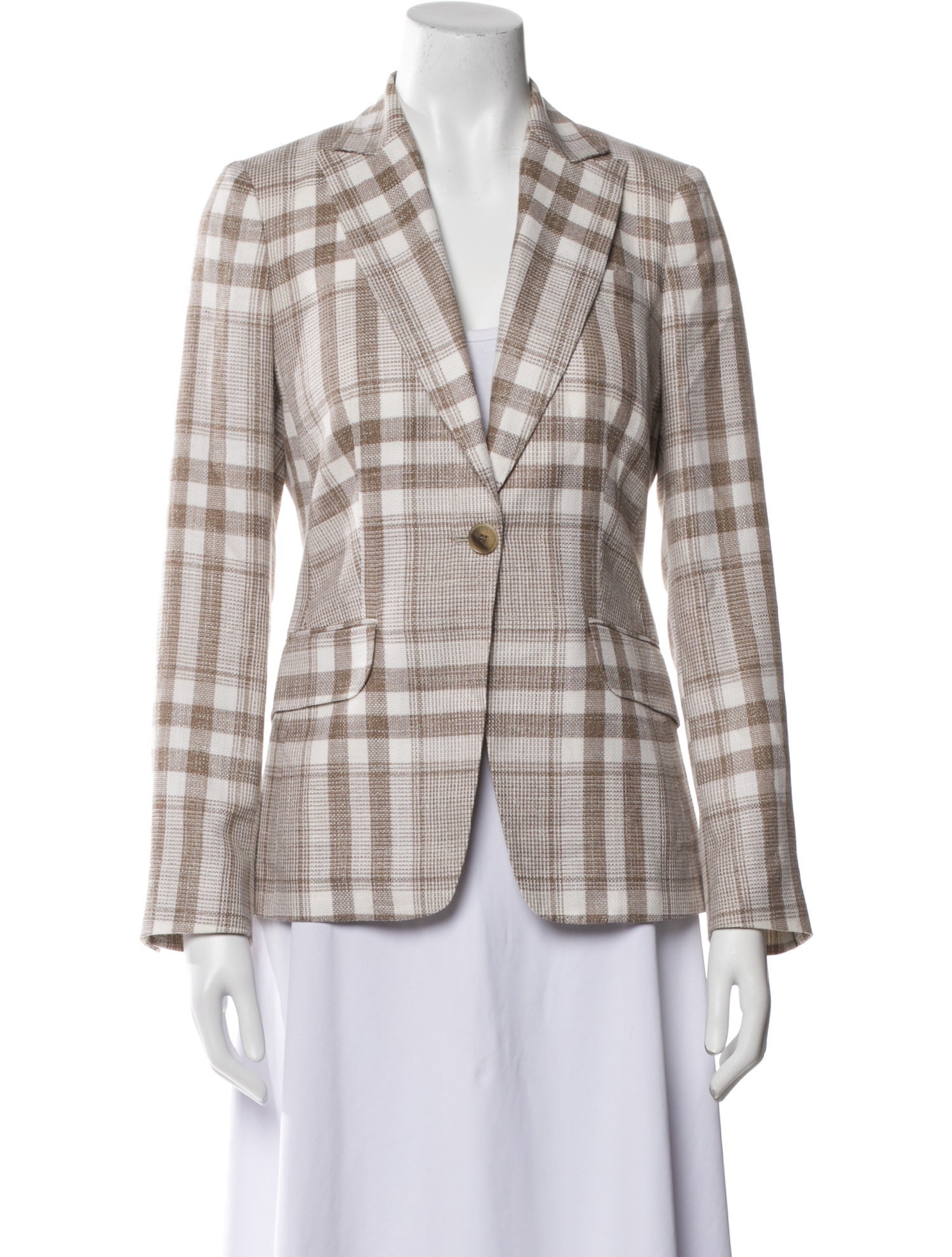 Kiton Cashmere Plaid Print Blazer