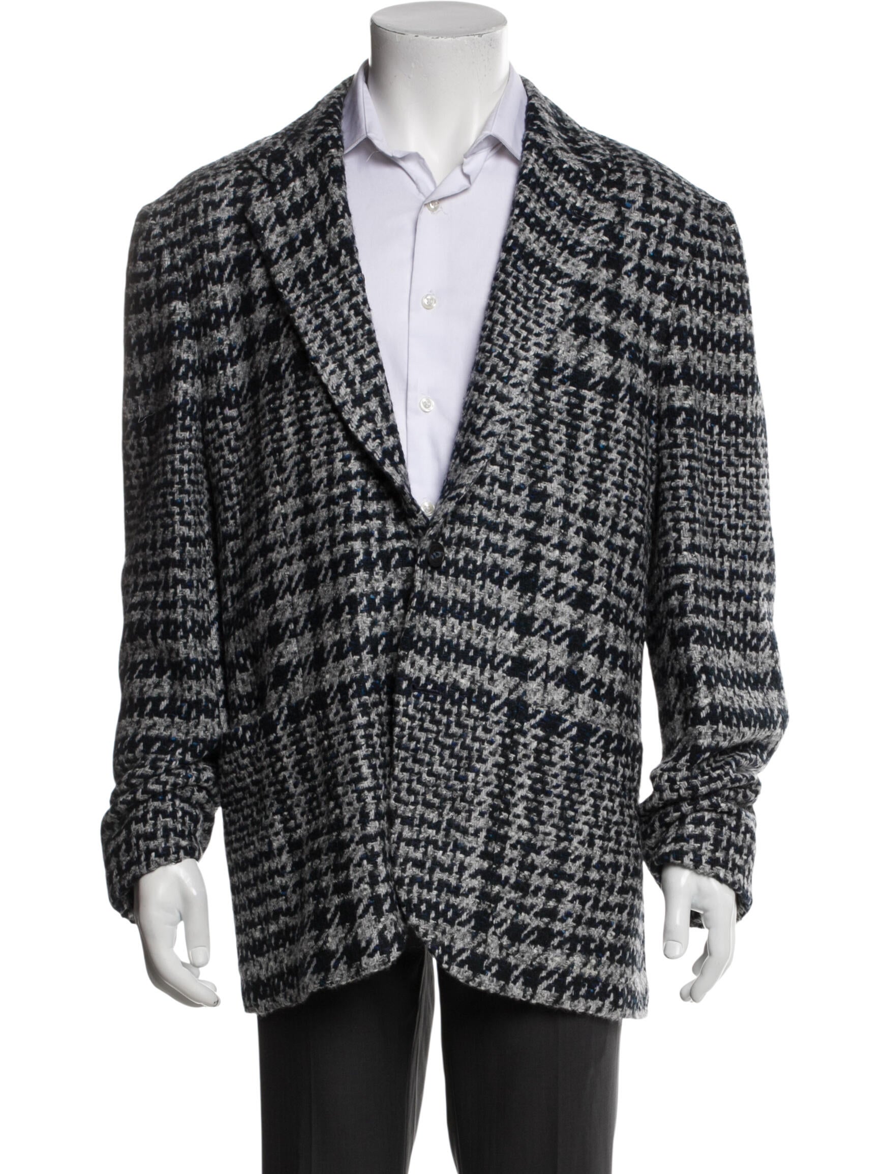 Kiton Virgin Wool Houndstooth Print Sport Coat