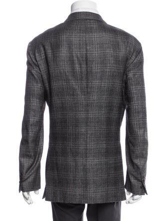 Kiton gray pattern print blazer