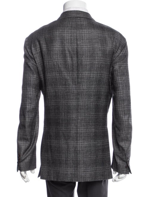 Kiton gray pattern print blazer