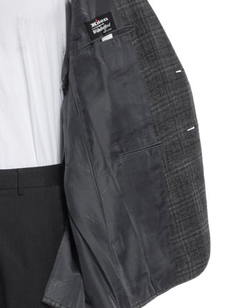 Kiton gray pattern print blazer