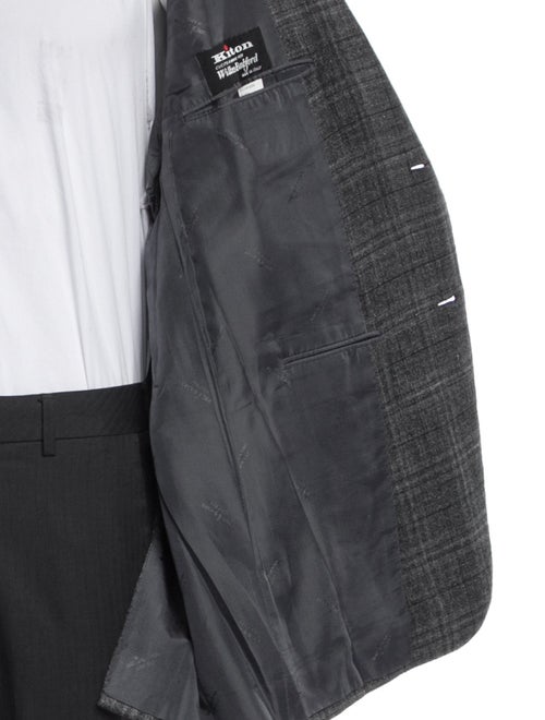 Kiton gray pattern print blazer