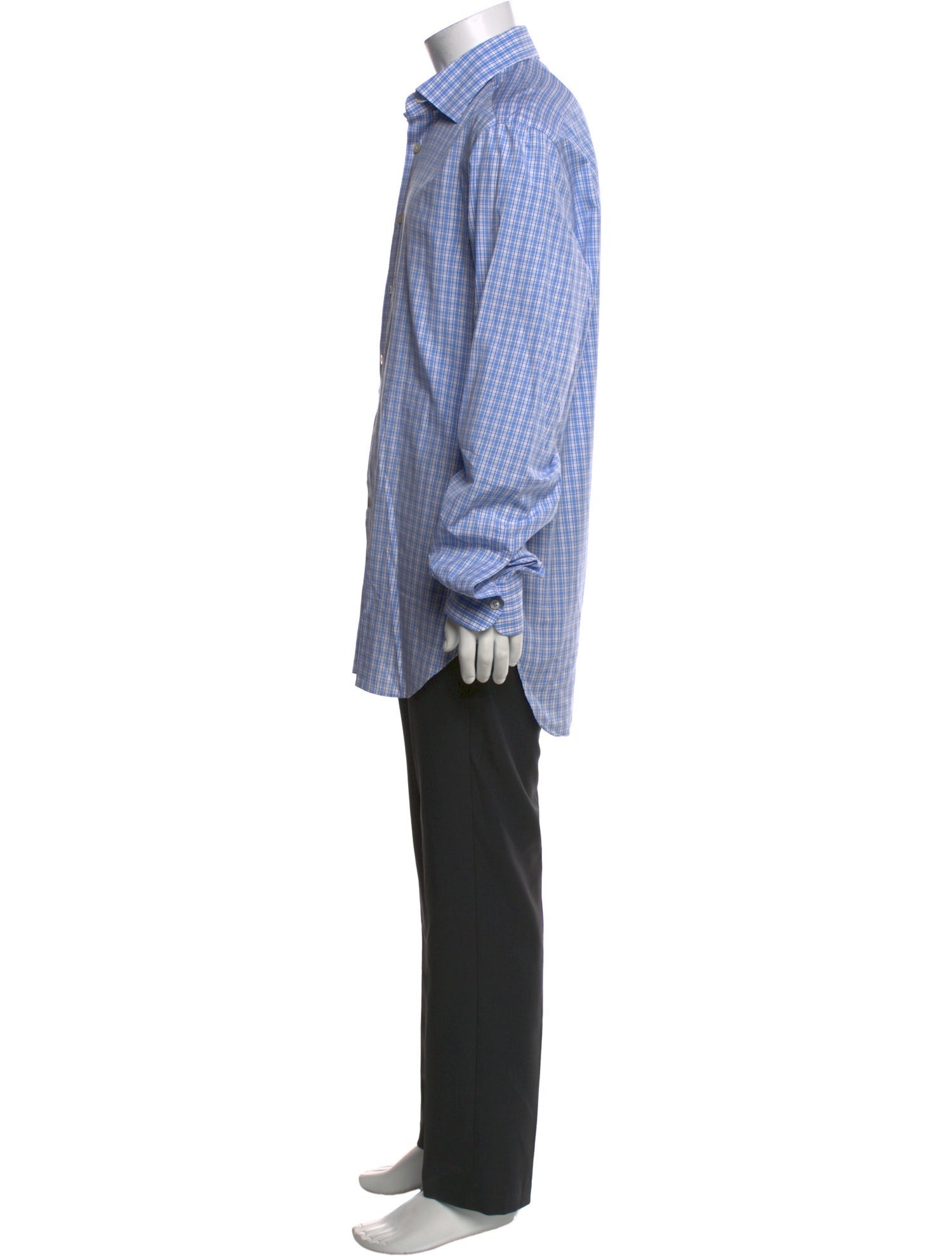 Kiton Plaid Print Long Sleeve Dress Shirt