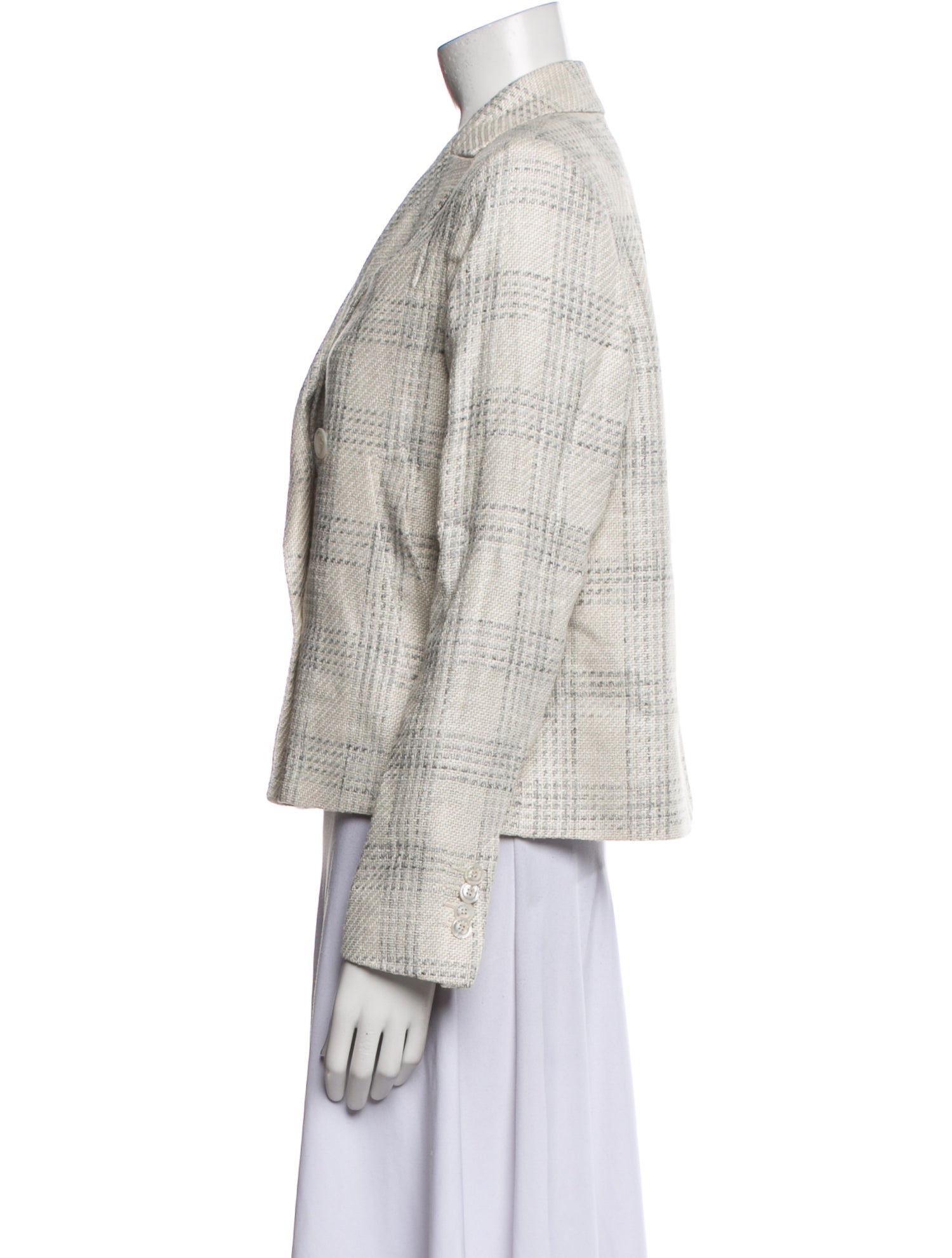 Kiton Silk Plaid Print Blazer