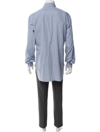 Kiton Plaid Print Long Sleeve Dress Shirt