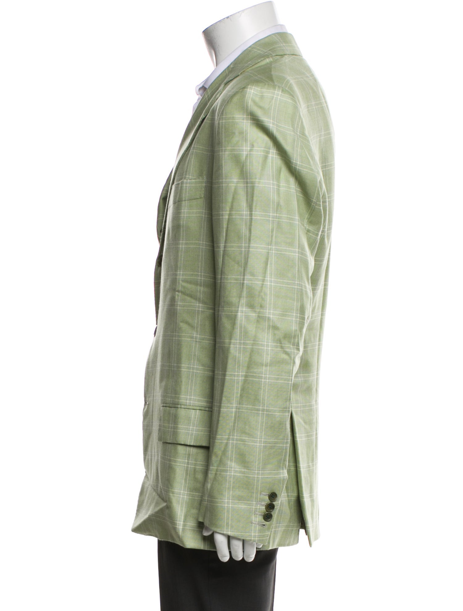 Kiton Cashmere Plaid Print Blazer