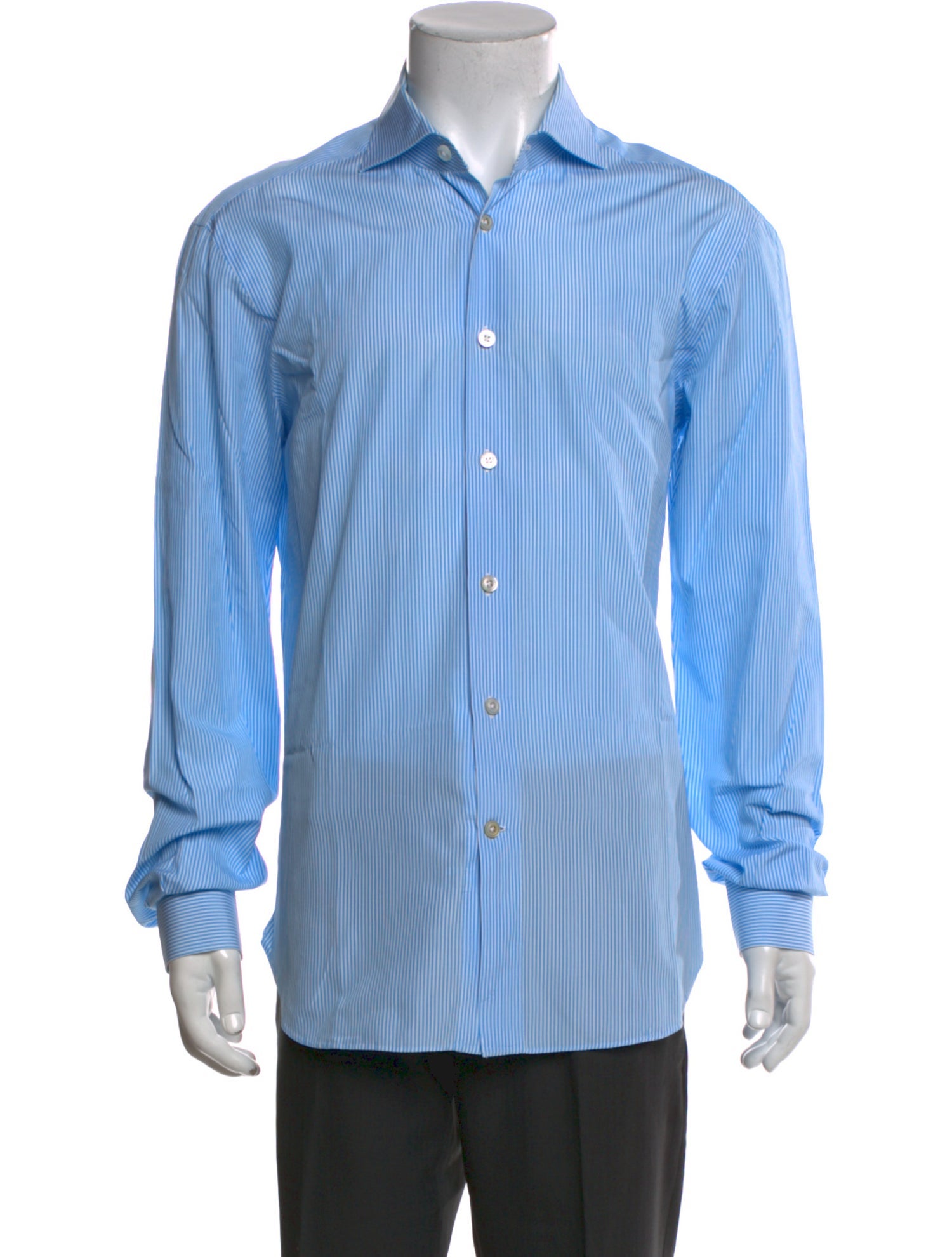 Kiton Striped Long Sleeve Dress Shirt