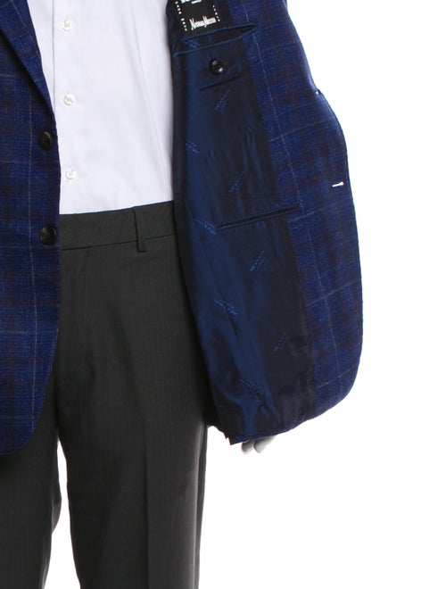 Kiton Cashmere Plaid Print Blazer