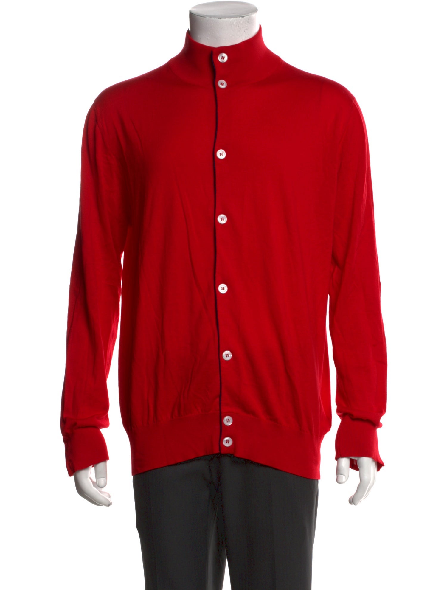 Kiton Mock Neck Long Sleeve Cardigan