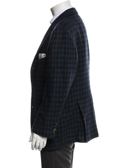 Kiton Cashmere Houndstooth Print Blazer
