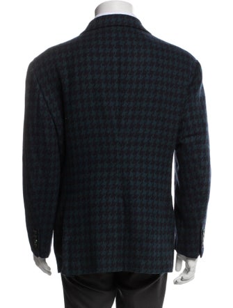Kiton Cashmere Houndstooth Print Blazer