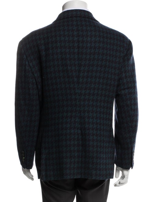 Kiton Cashmere Houndstooth Print Blazer