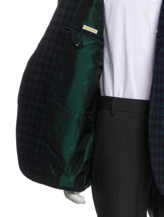 Kiton Cashmere Houndstooth Print Blazer