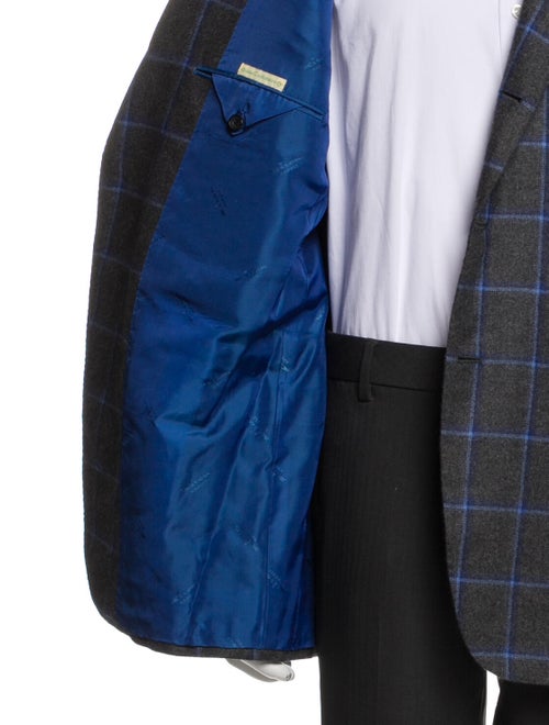 Kiton Cashmere Plaid Print Blazer