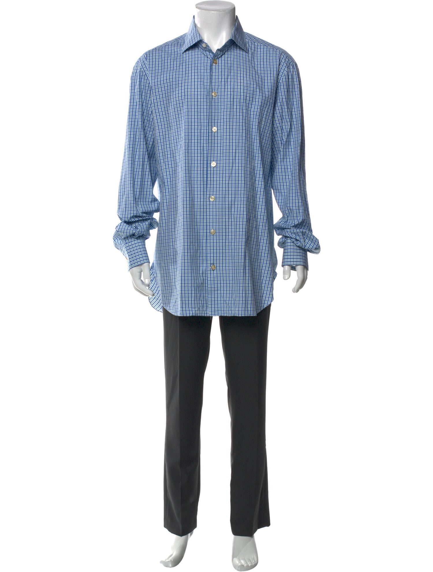 Kiton Plaid Print Long Sleeve Shirt