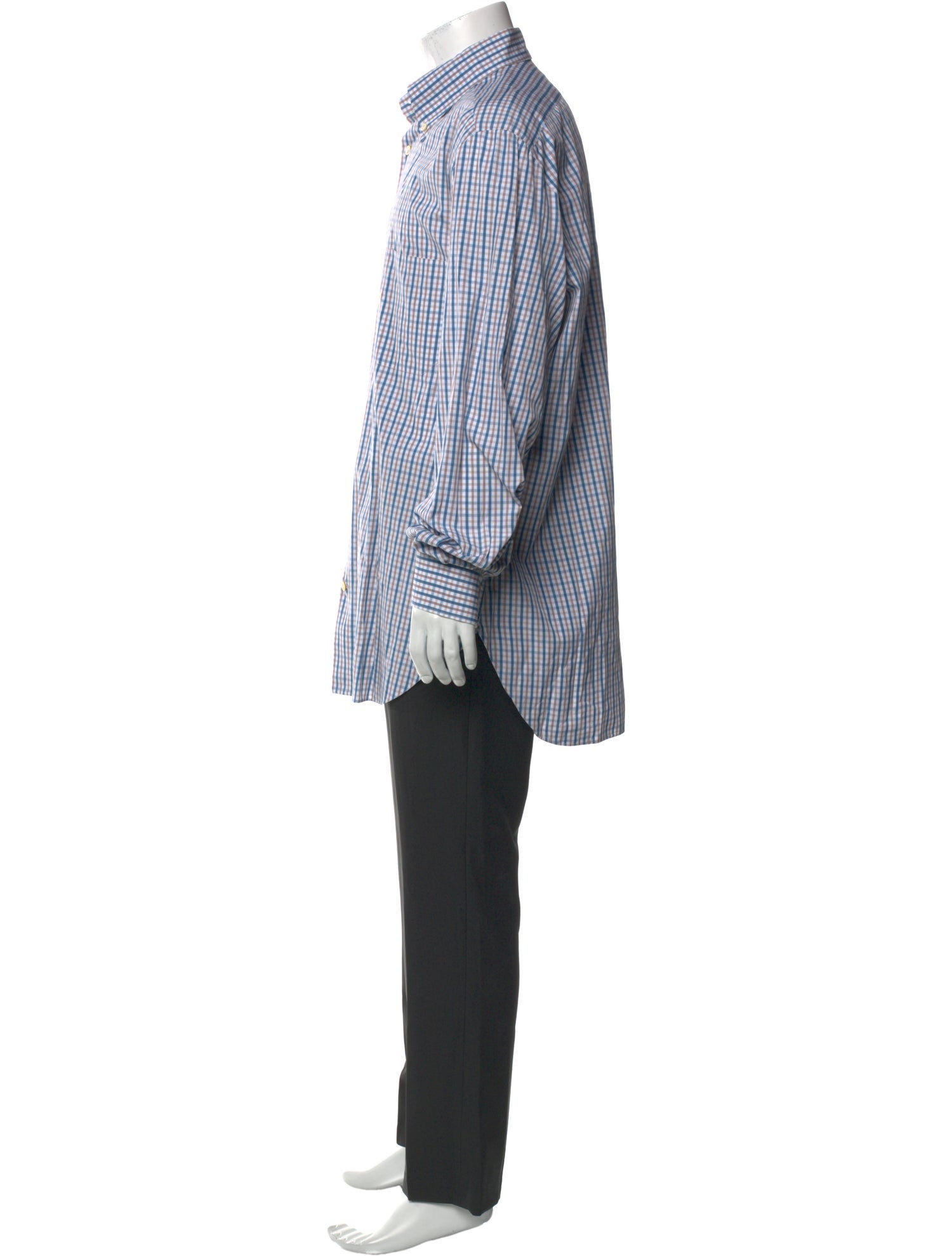 Kiton Plaid Print Long Sleeve Dress Shirt