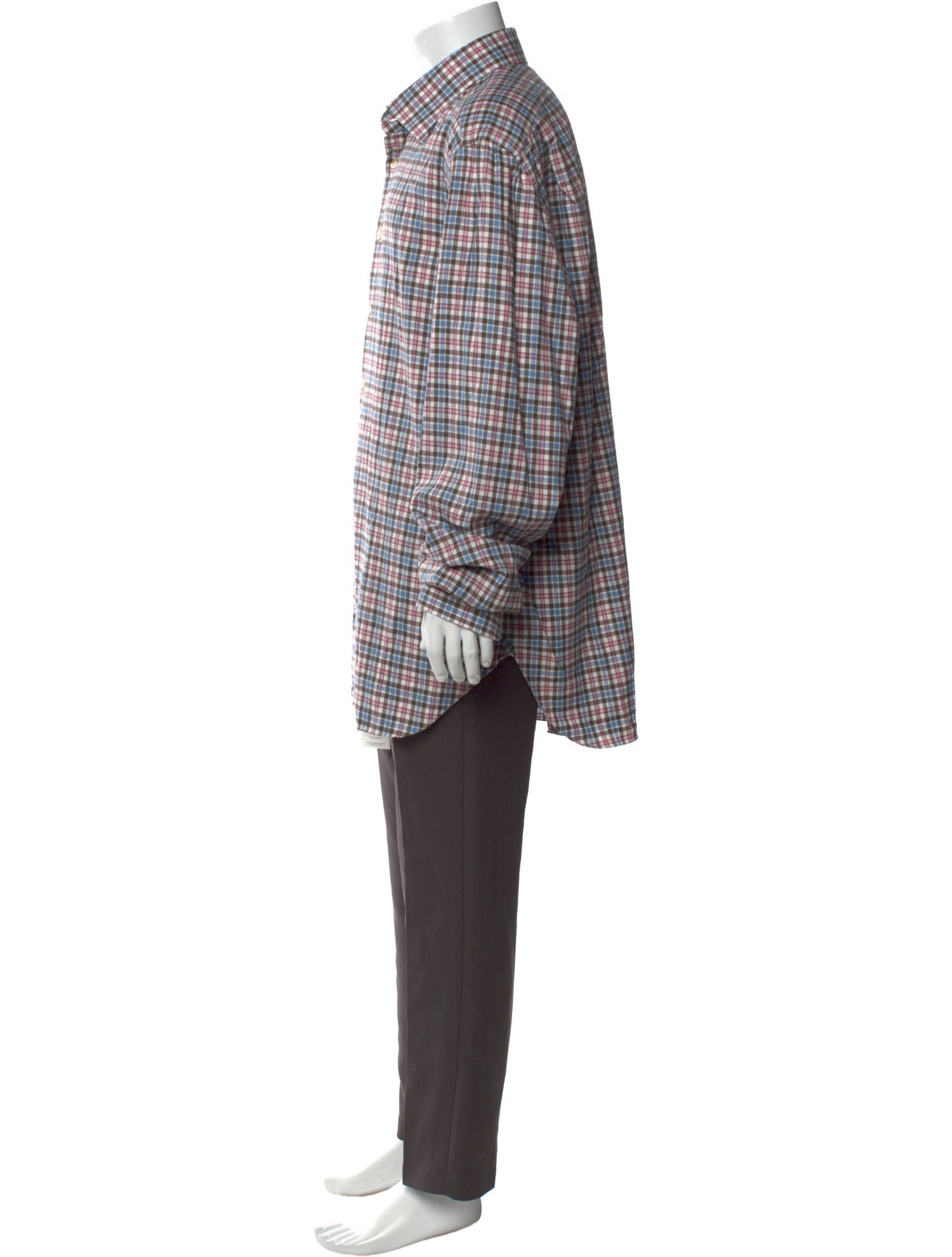 Kiton Plaid Print Long Sleeve Shirt