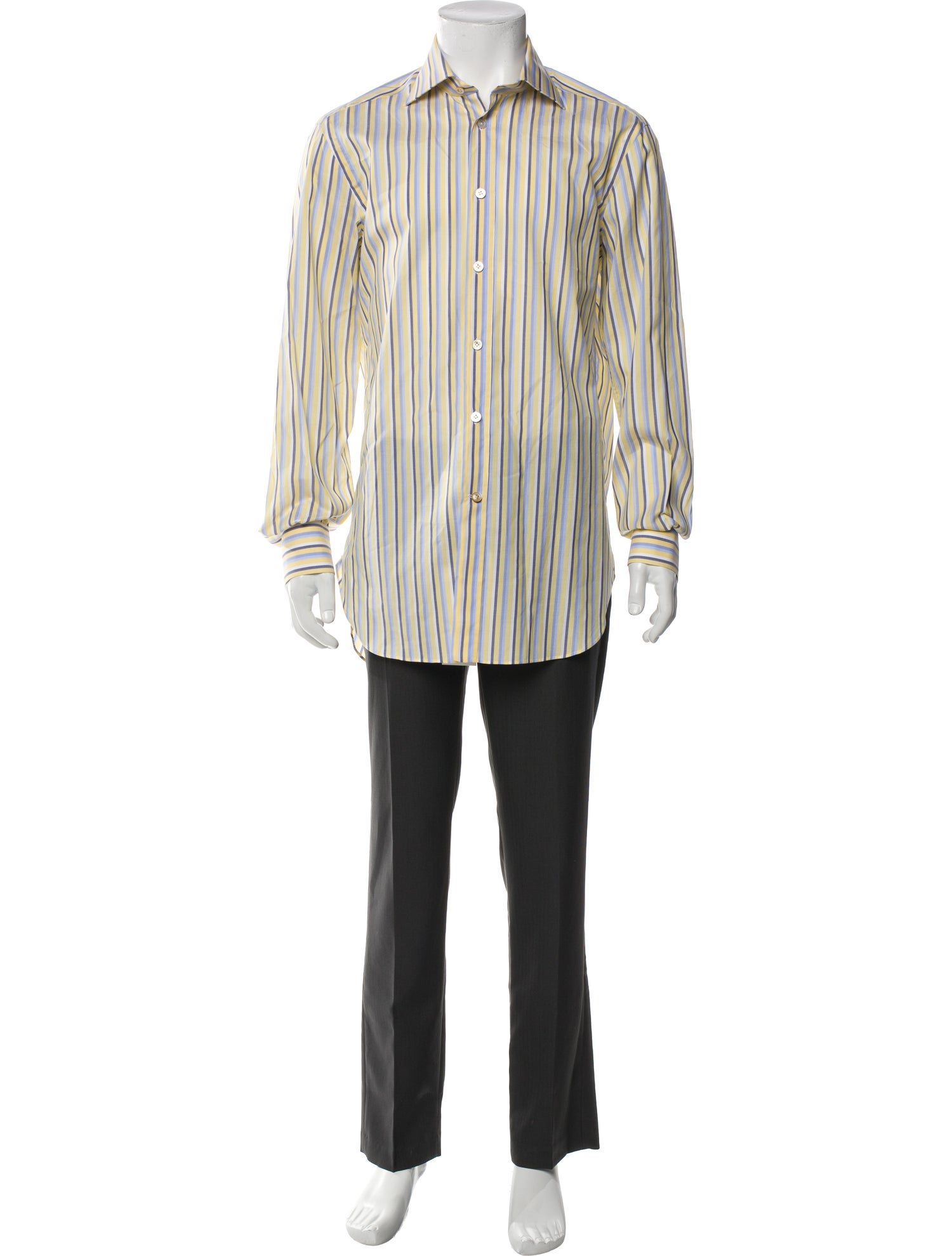 Kiton Striped Long Sleeve Dress Shirt