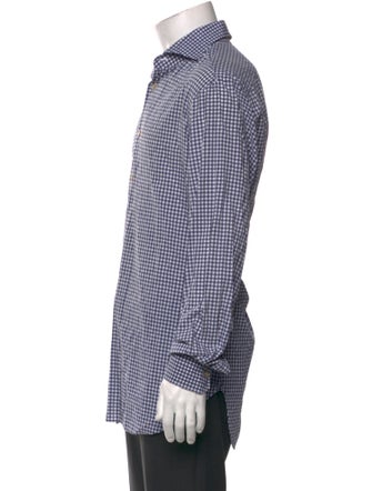 Kiton Plaid Print Long Sleeve Dress Shirt