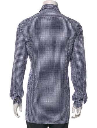 Kiton Plaid Print Long Sleeve Dress Shirt