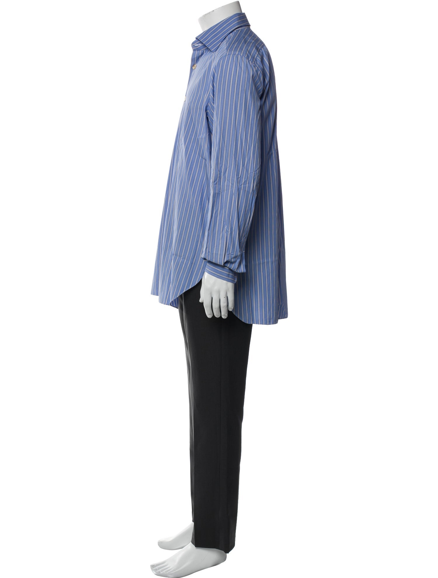 Kiton Striped Long Sleeve Dress Shirt