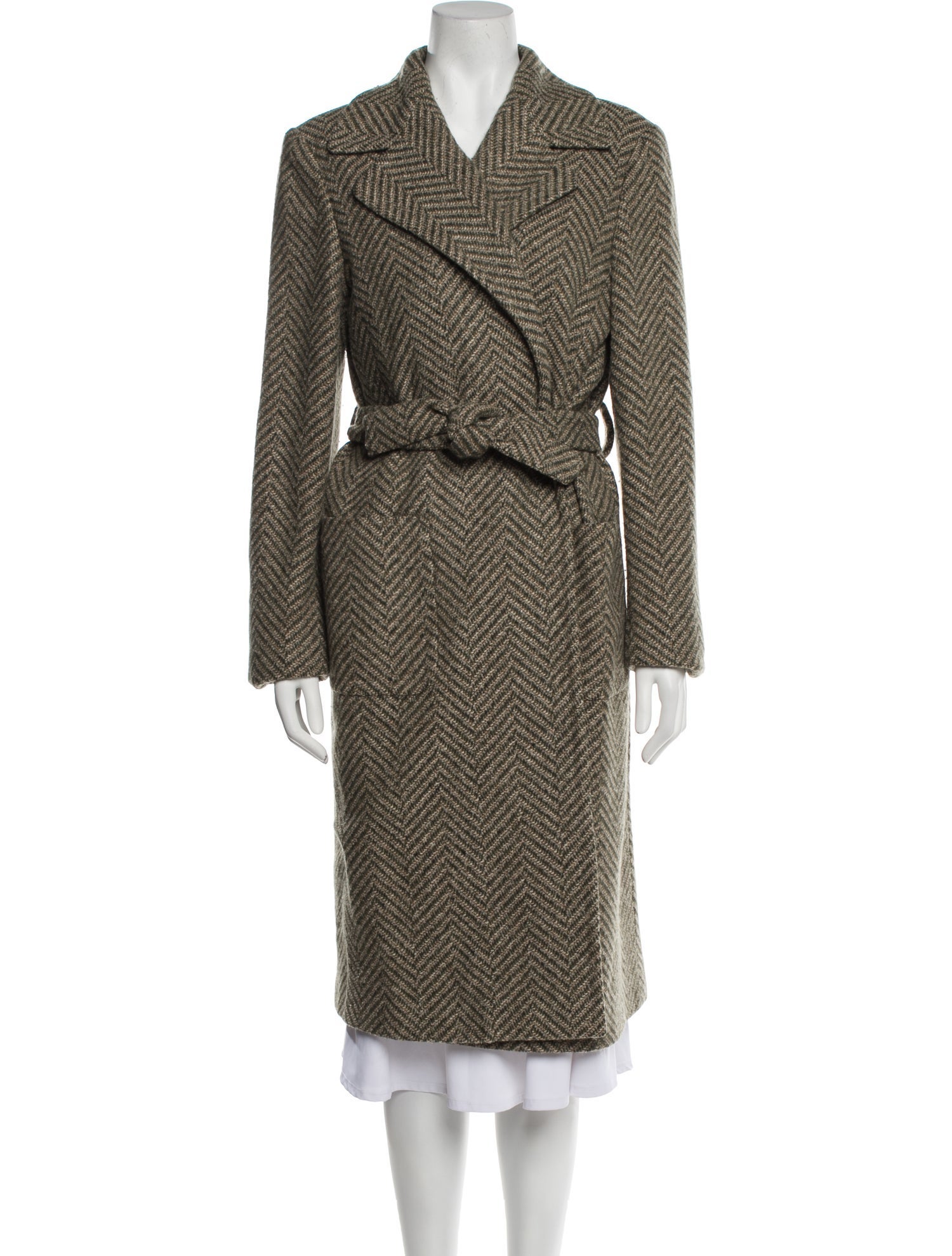 Kiton Tweed Pattern Trench Coat