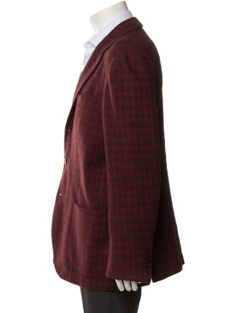 Kiton Cashmere Houndstooth Print Blazer