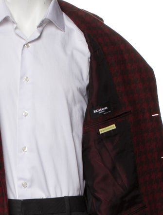 Kiton Cashmere Houndstooth Print Blazer