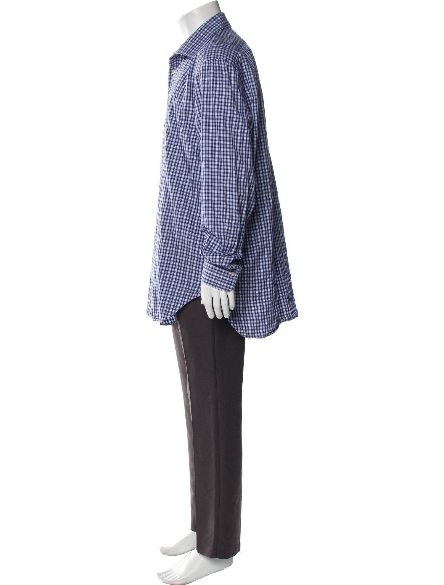 Kiton Plaid Print Long Sleeve Dress Shirt