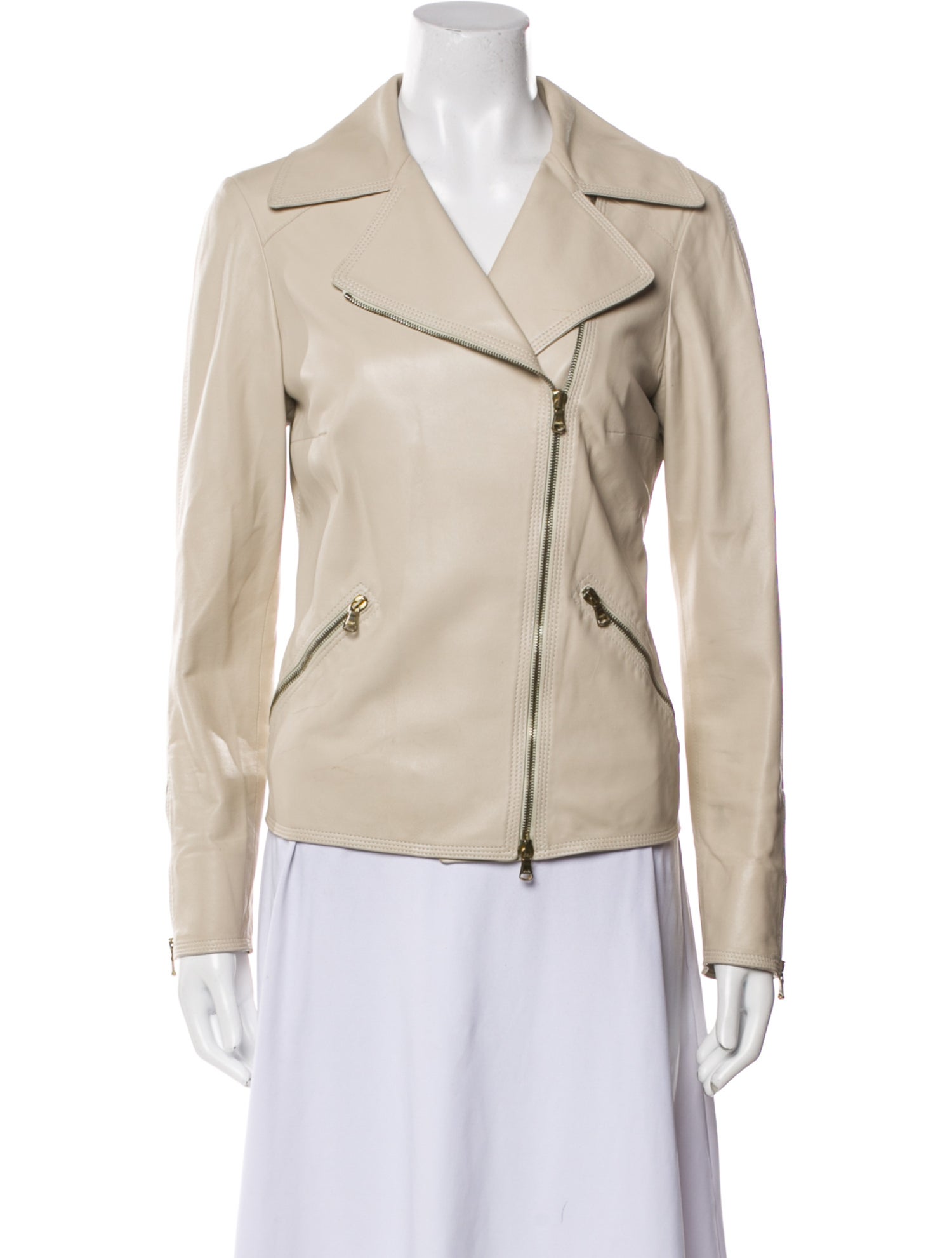 Kiton Leather Biker Jacket