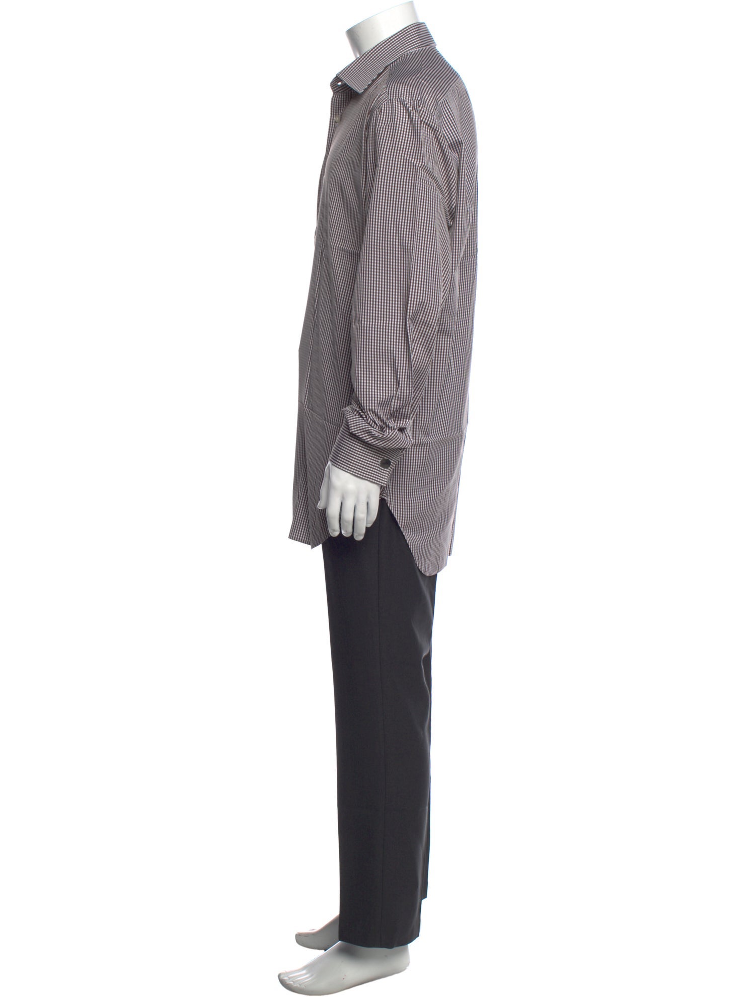 Kiton Plaid Print Long Sleeve Dress Shirt