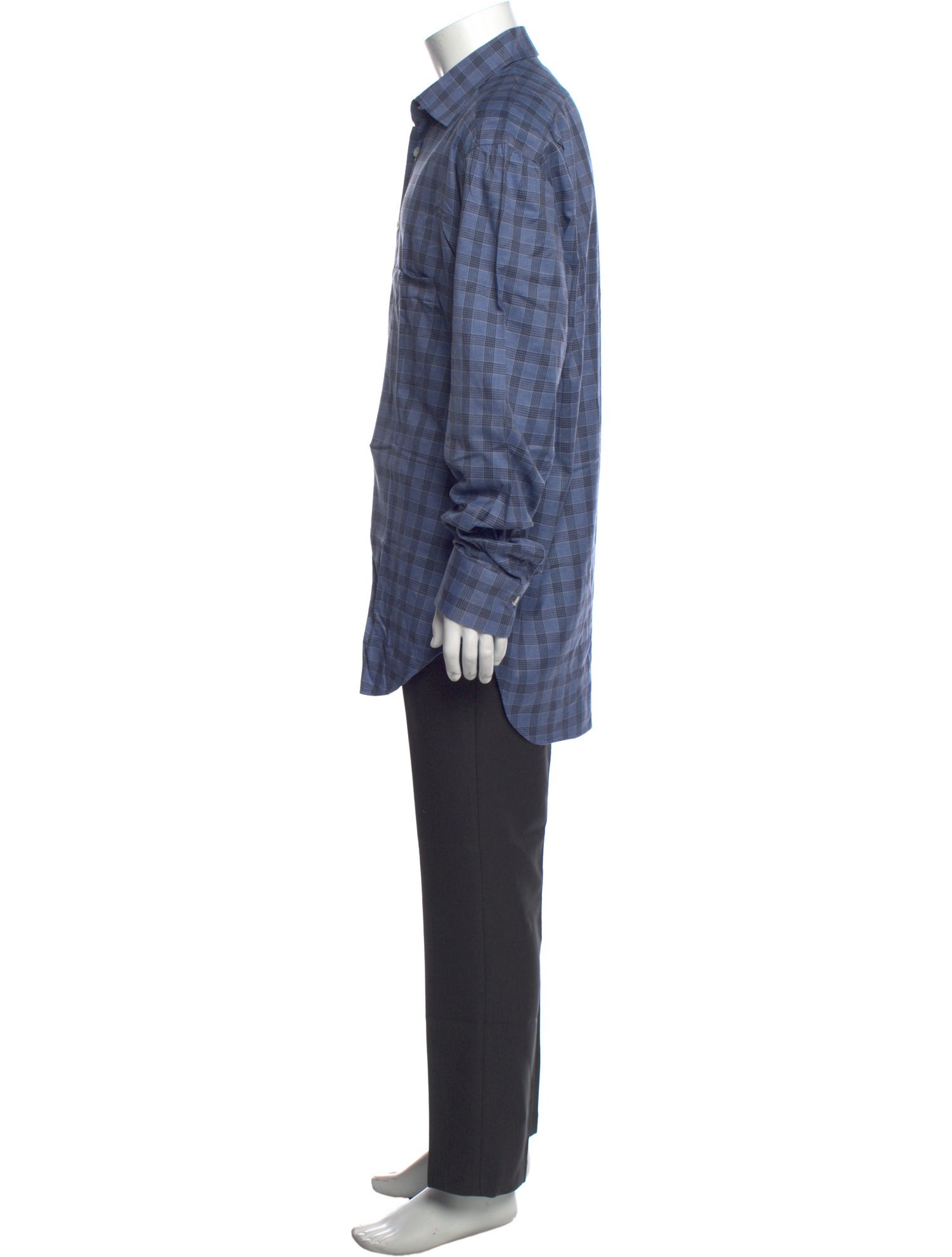 Kiton Plaid Print Long Sleeve Dress Shirt