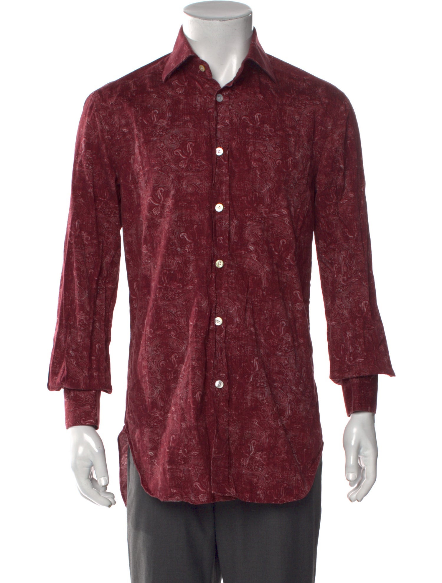 Kiton Paisley Print Long Sleeve Shirt