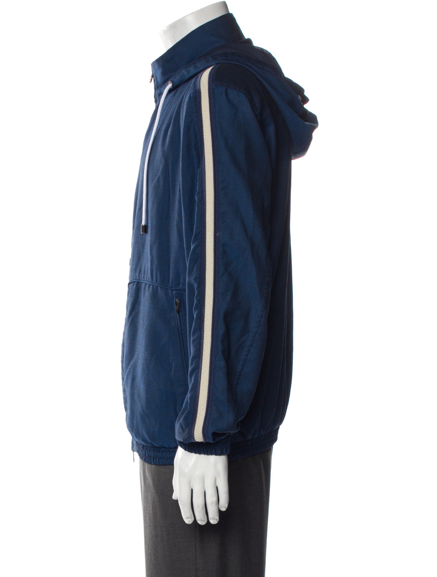 Kiton Virgin Wool Striped Windbreaker