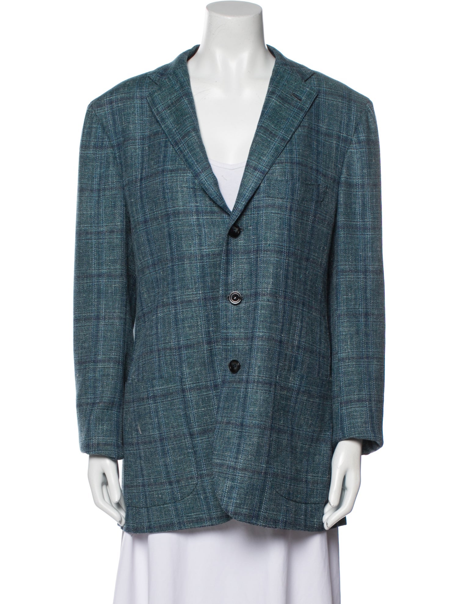 Kiton Virgin Wool Tweed Pattern Coat