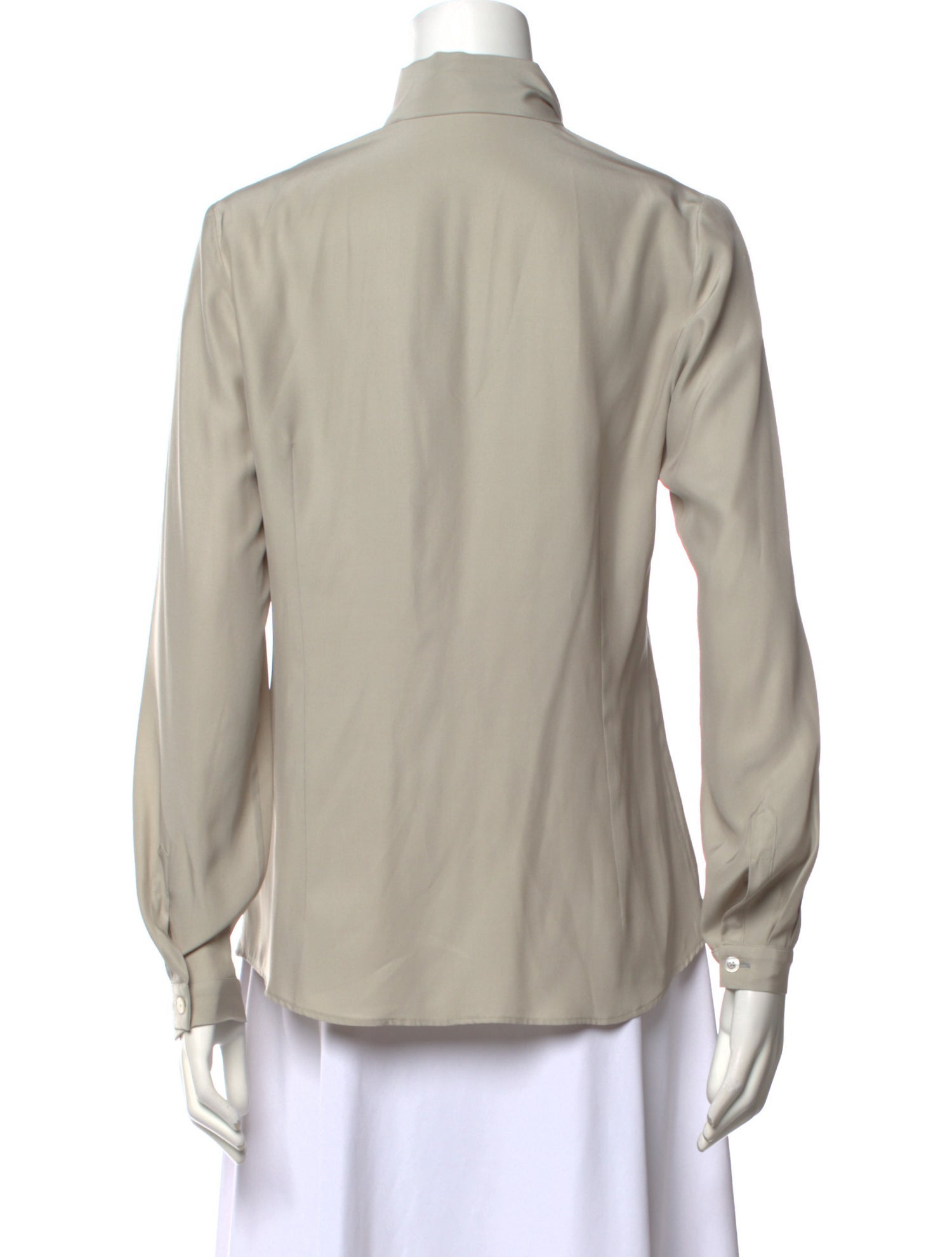 Kiton Silk Long Sleeve Button-Up Top
