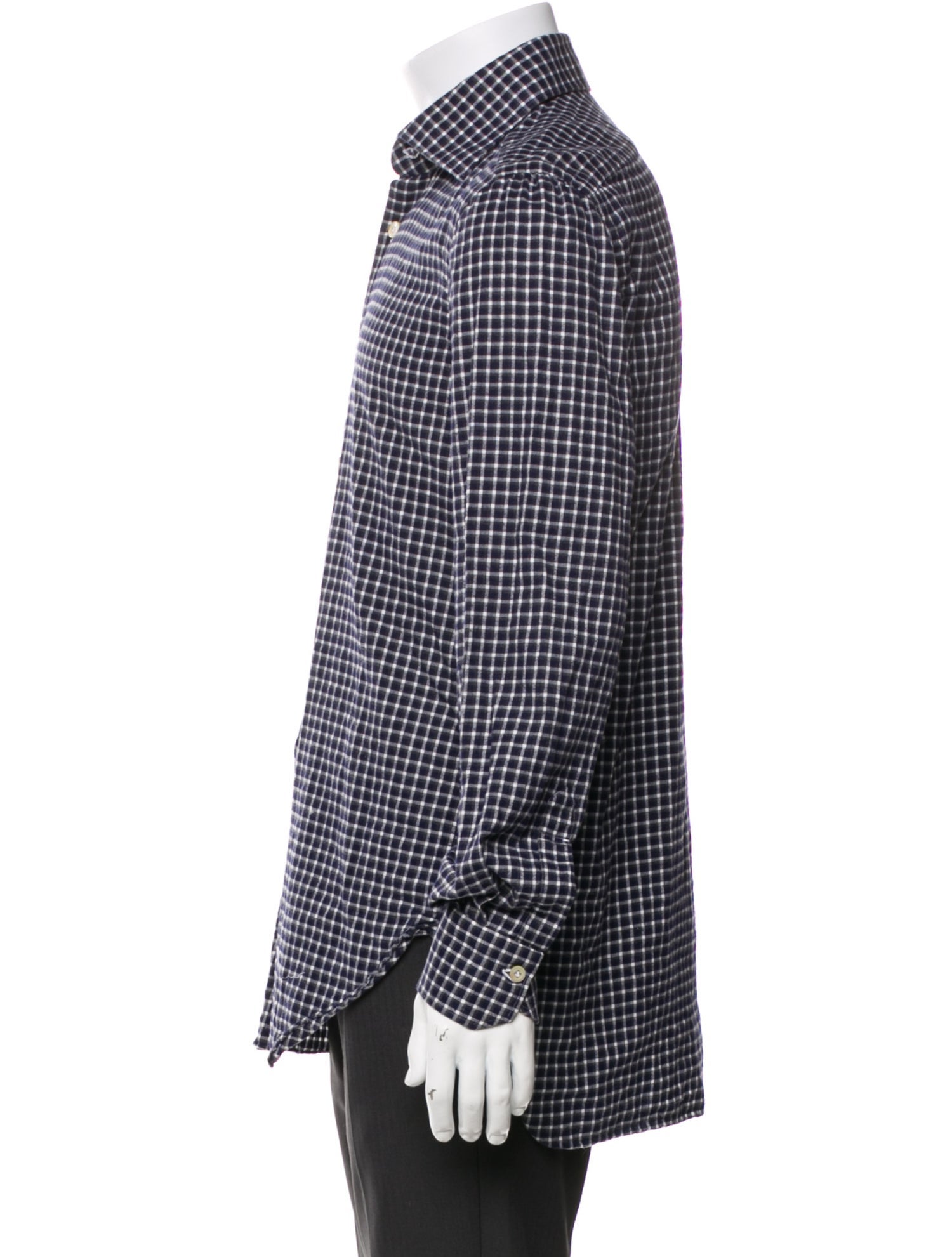 Kiton Plaid Print Long Sleeve Shirt