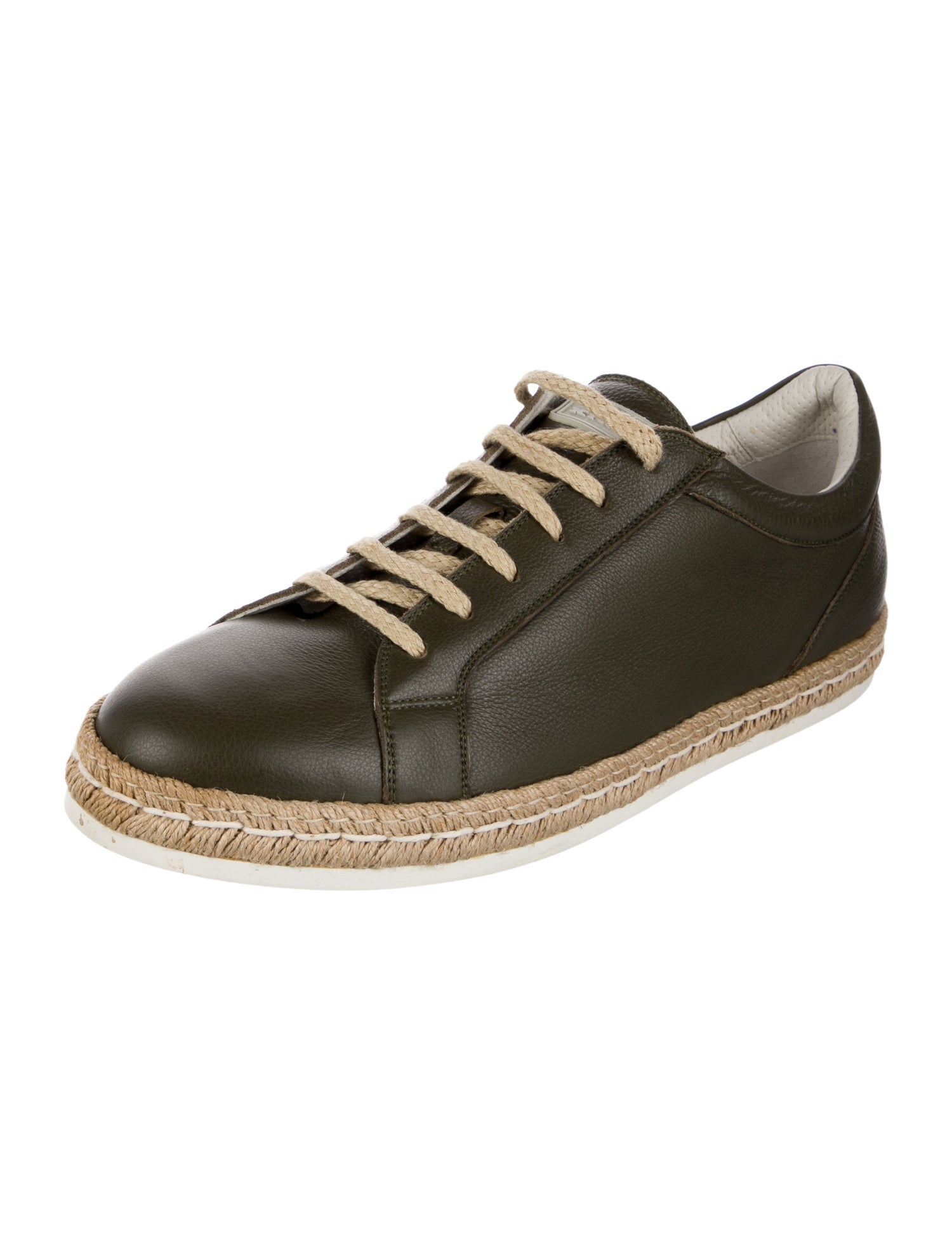 Kiton Leather Espadrille Sneakers
