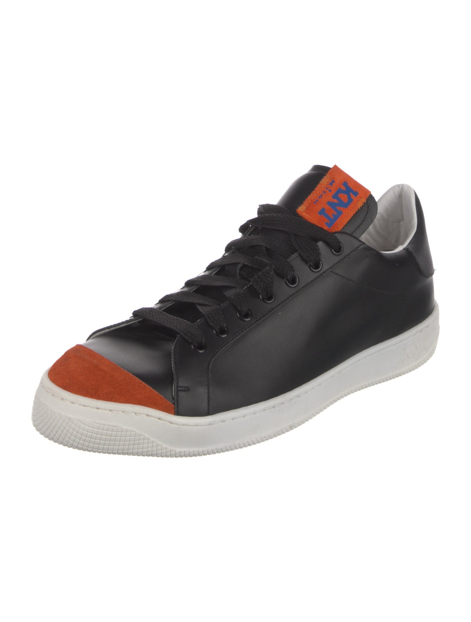 Kiton Leather Colorblock Pattern Sneakers