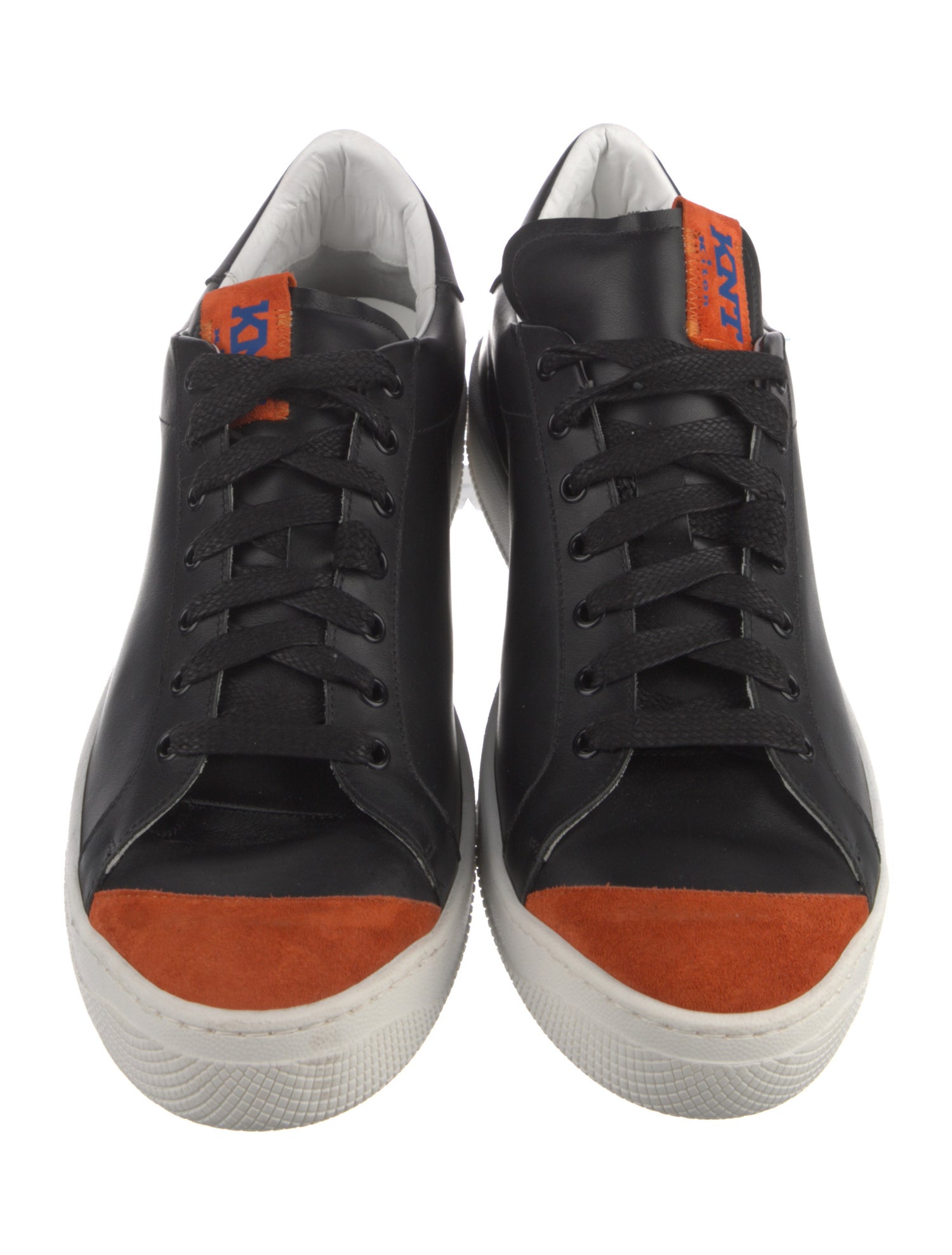 Kiton Leather Colorblock Pattern Sneakers