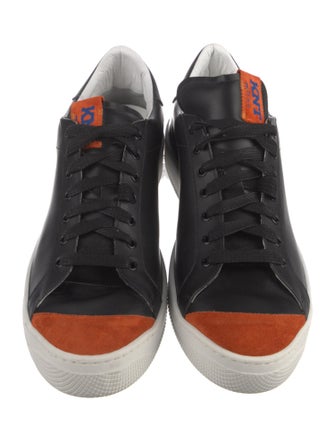 Kiton Leather Colorblock Pattern Sneakers