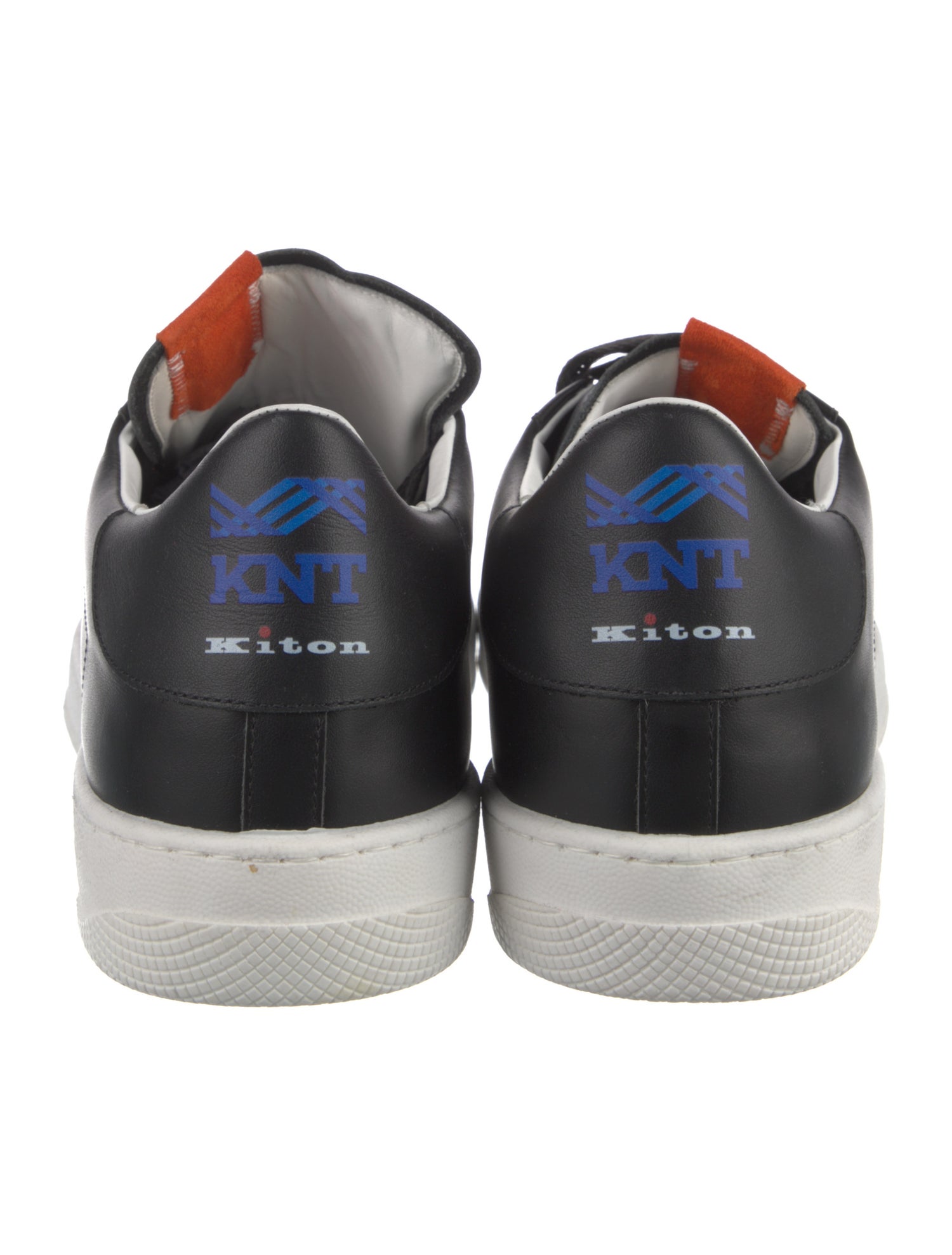 Kiton Leather Colorblock Pattern Sneakers