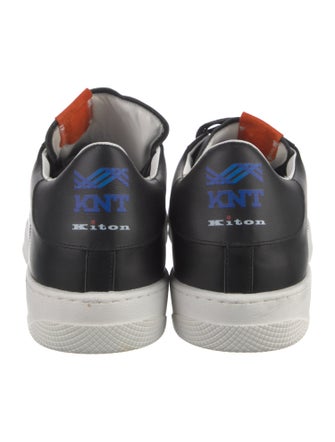 Kiton Leather Colorblock Pattern Sneakers