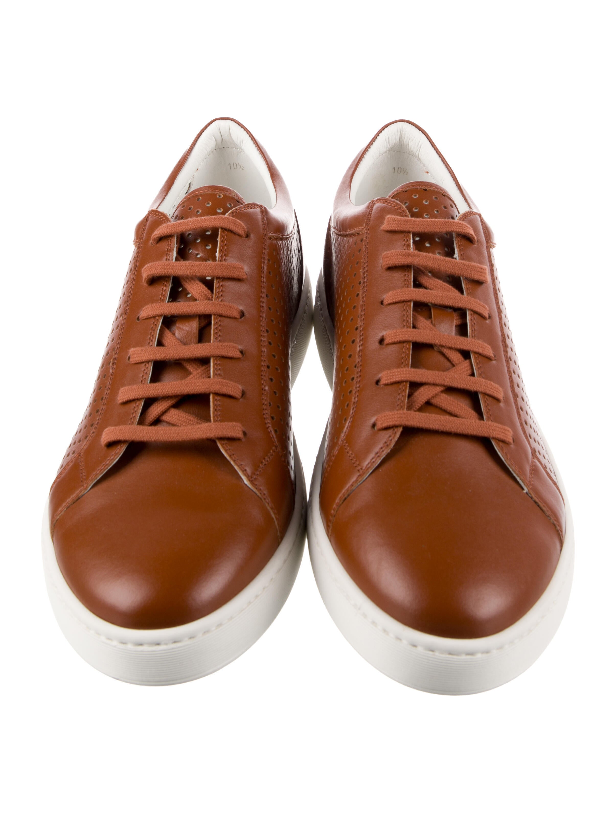 Kiton Leather Lasercut Accents Sneakers