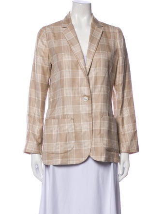 Kiton Cashmere Plaid Print Blazer