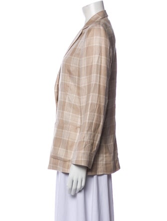 Kiton Cashmere Plaid Print Blazer