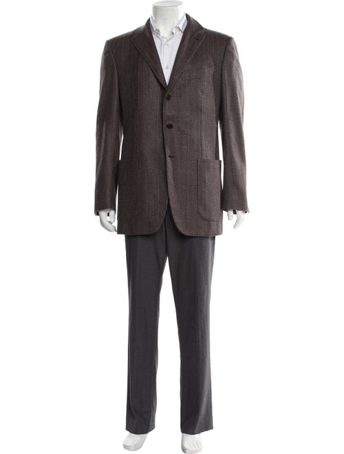 Kiton Cashmere Plaid Print Blazer